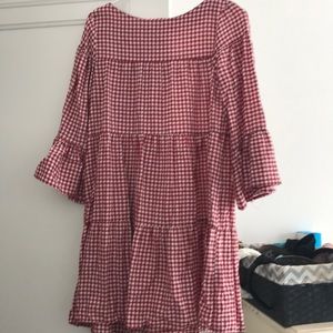 Zara red gingham print dress
